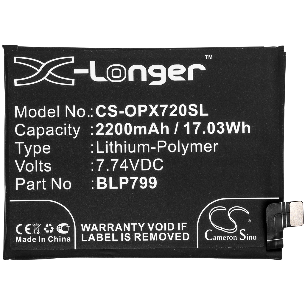 Compatibele batterijvervanging voor OPPO BLP799