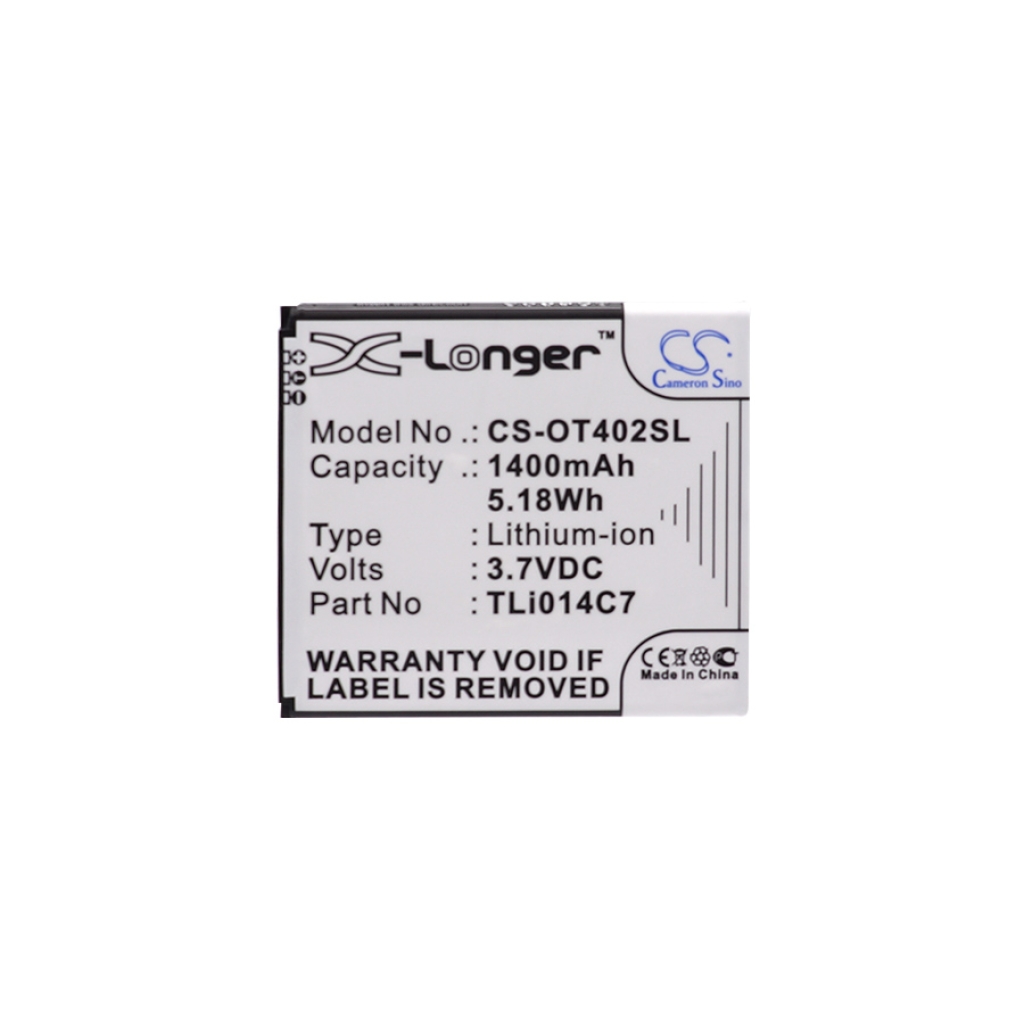 Batterij voor mobiele telefoon Alcatel CS-OT402SL