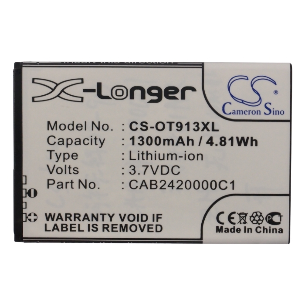 Battery compatible with Alcatel CS-OT913XL