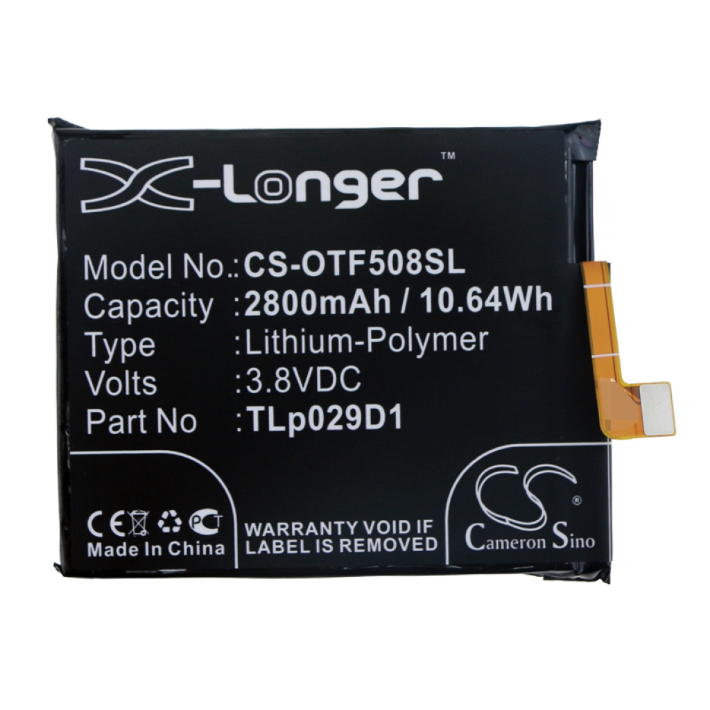Compatibele batterijvervanging voor Alcatel TLP029D1