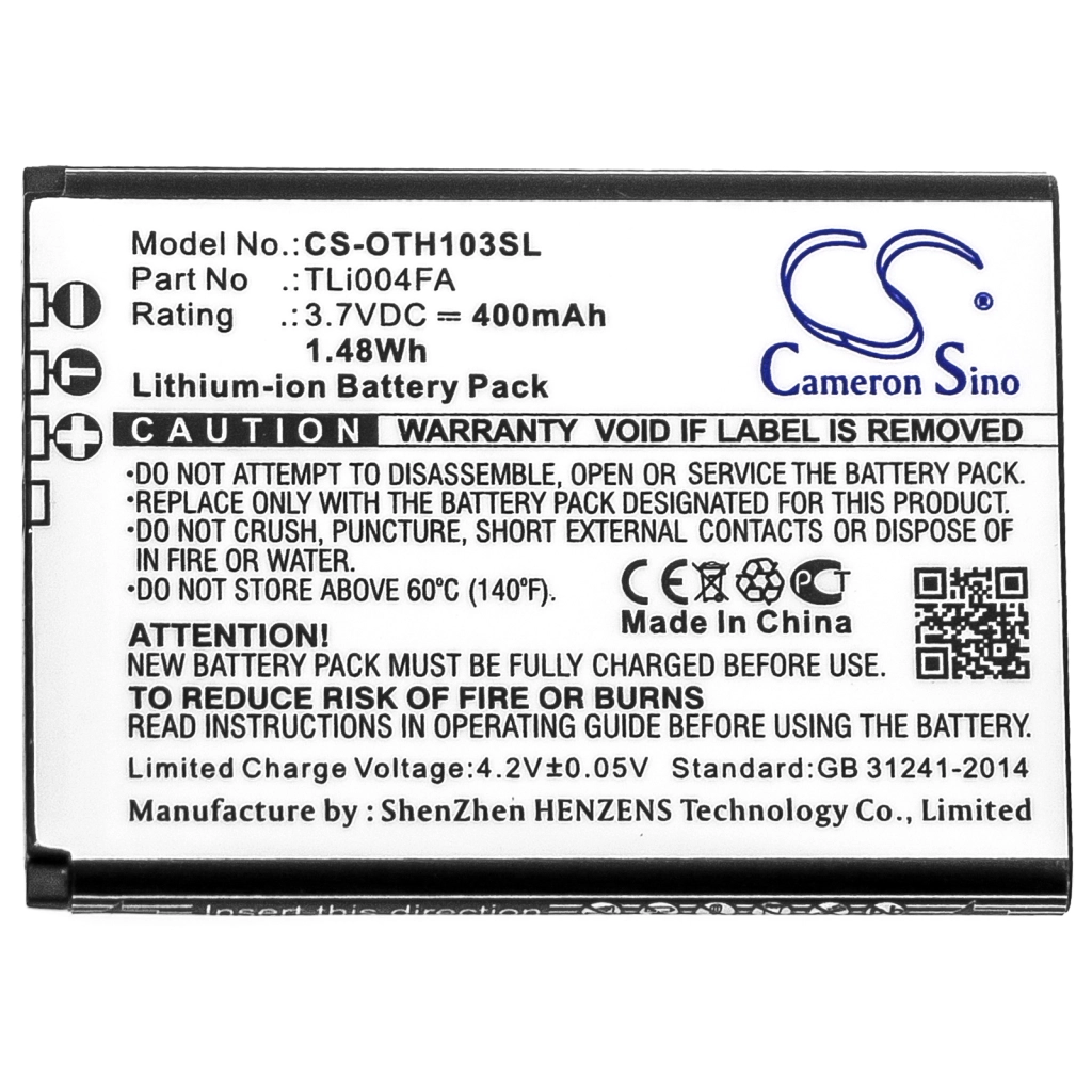 Compatibele batterijvervanging voor Alcatel TLI004FA