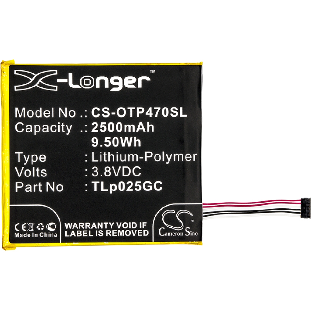 Compatibele batterijvervanging voor Alcatel TLP025GC
