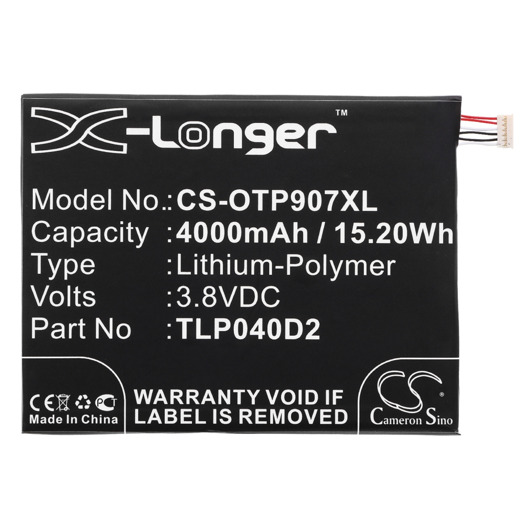 Compatibele batterijvervanging voor Alcatel TLP040D2