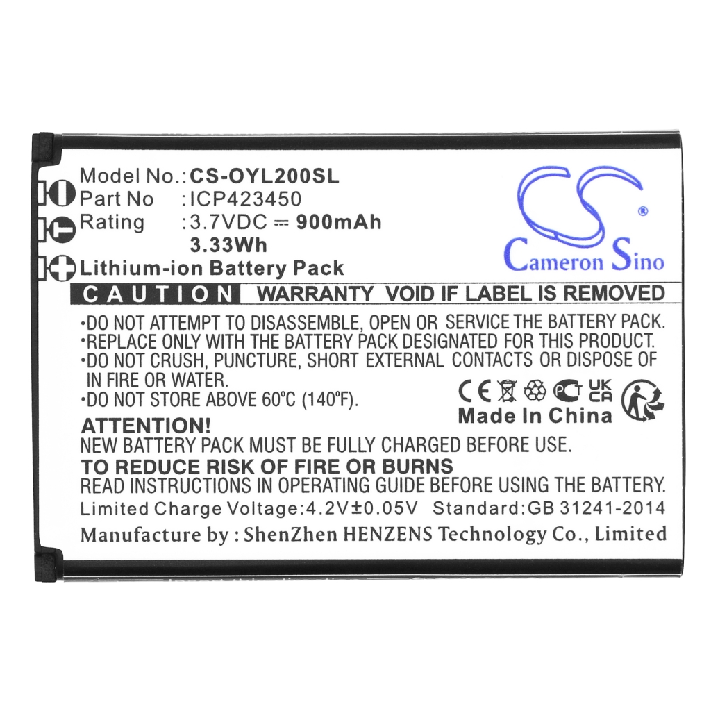 Compatibele batterijvervanging voor OLYMPIA ICP423450