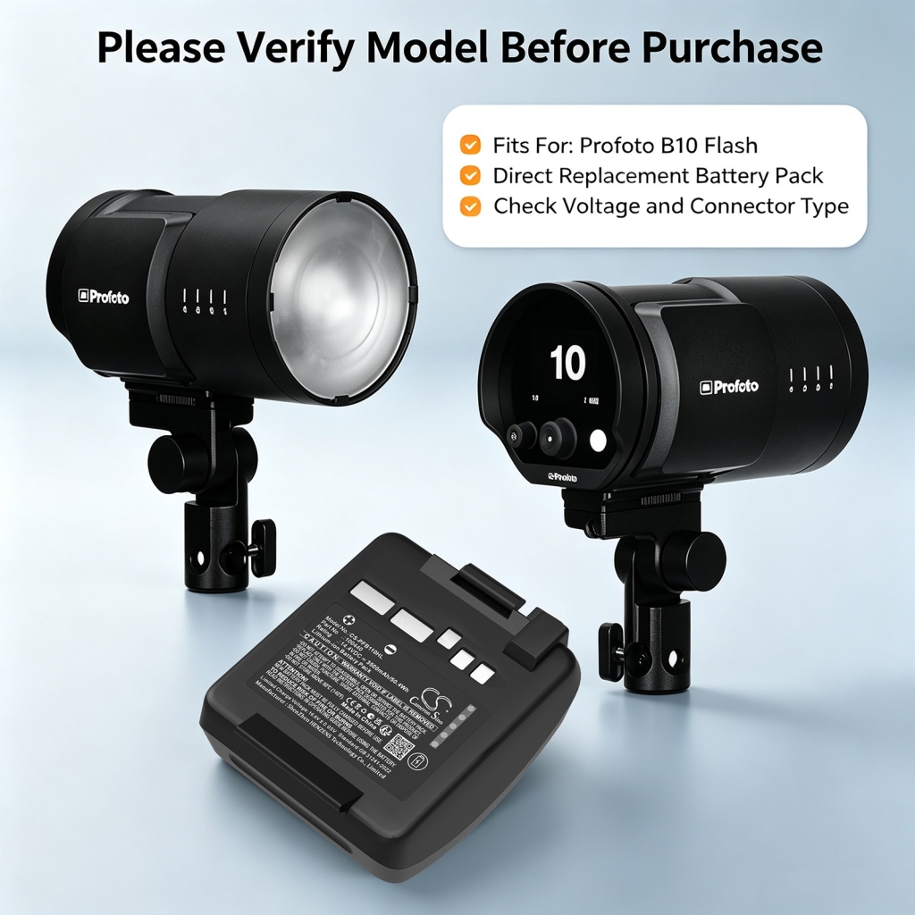 Batterijen compatibel met Profoto Monolight B10 B10 Plus B10X CS-PFB110HL