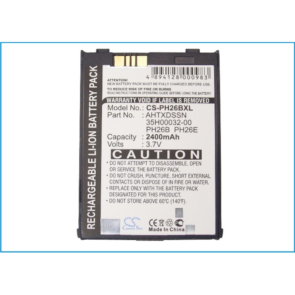 Battery compatible with Verizon Vodafone HTC Audiovox E-Plus O2 Orange Sprint T-Mobile Daxian DOPOD ERA i-Mate MWG Qtek Siemens CS-PH26BXL
