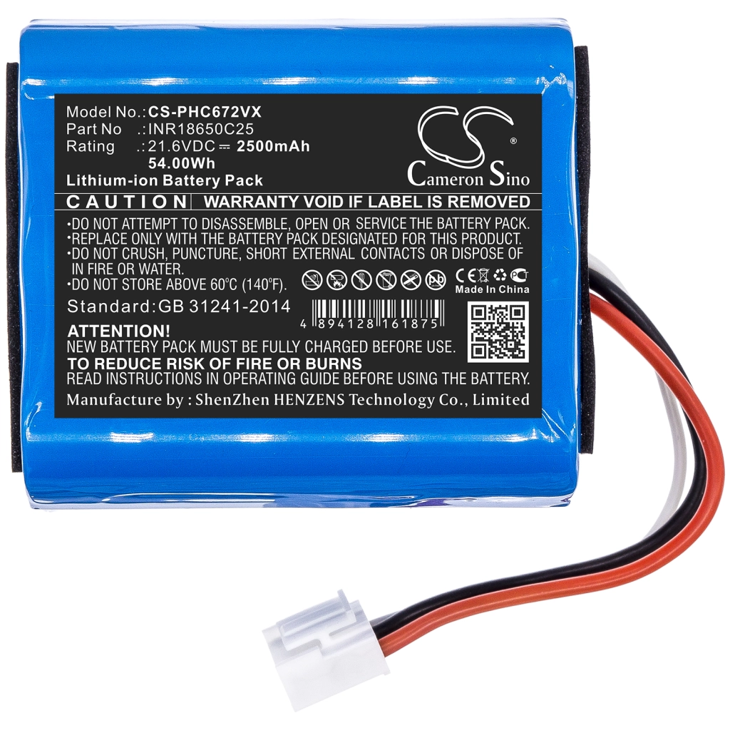 Batterijen voor stofzuigers Philips CS-PHC672VX