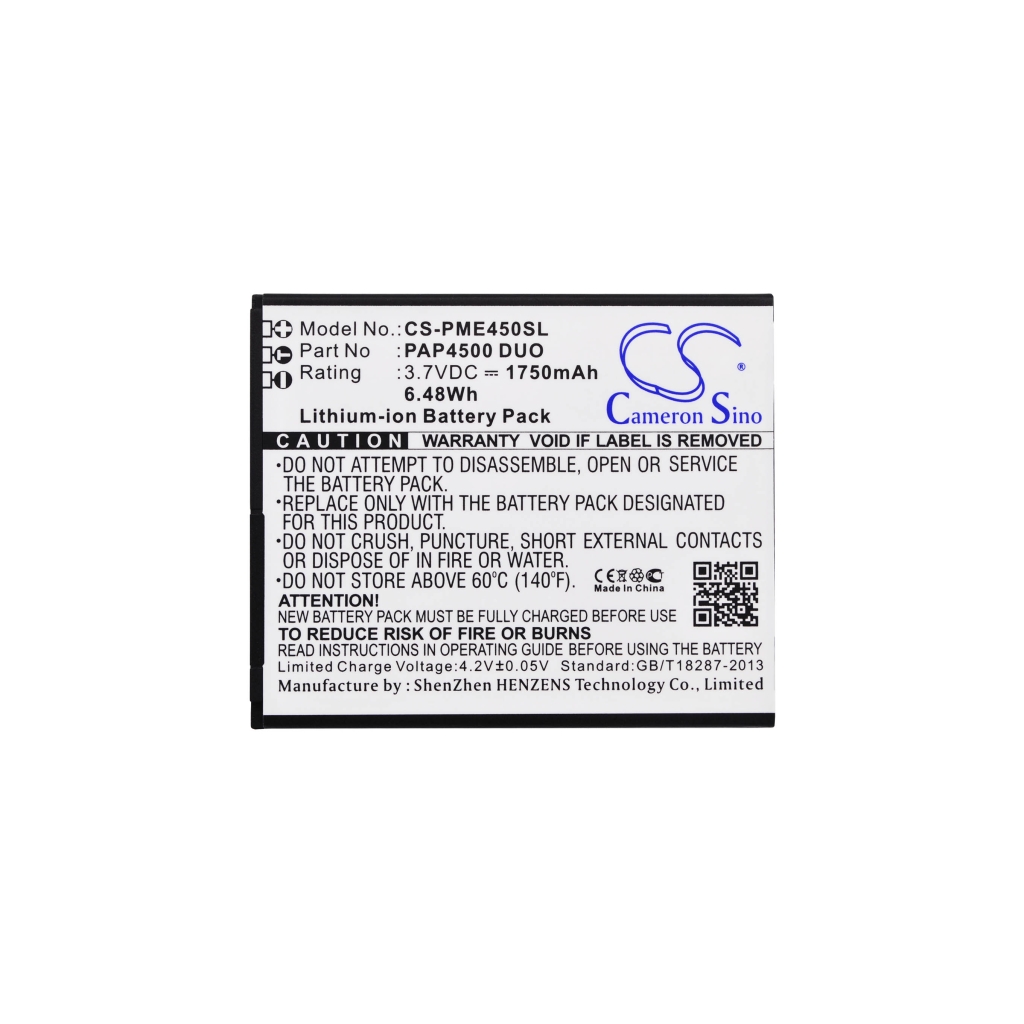 Compatibele batterijvervanging voor Prestigio PAP4500 DUO