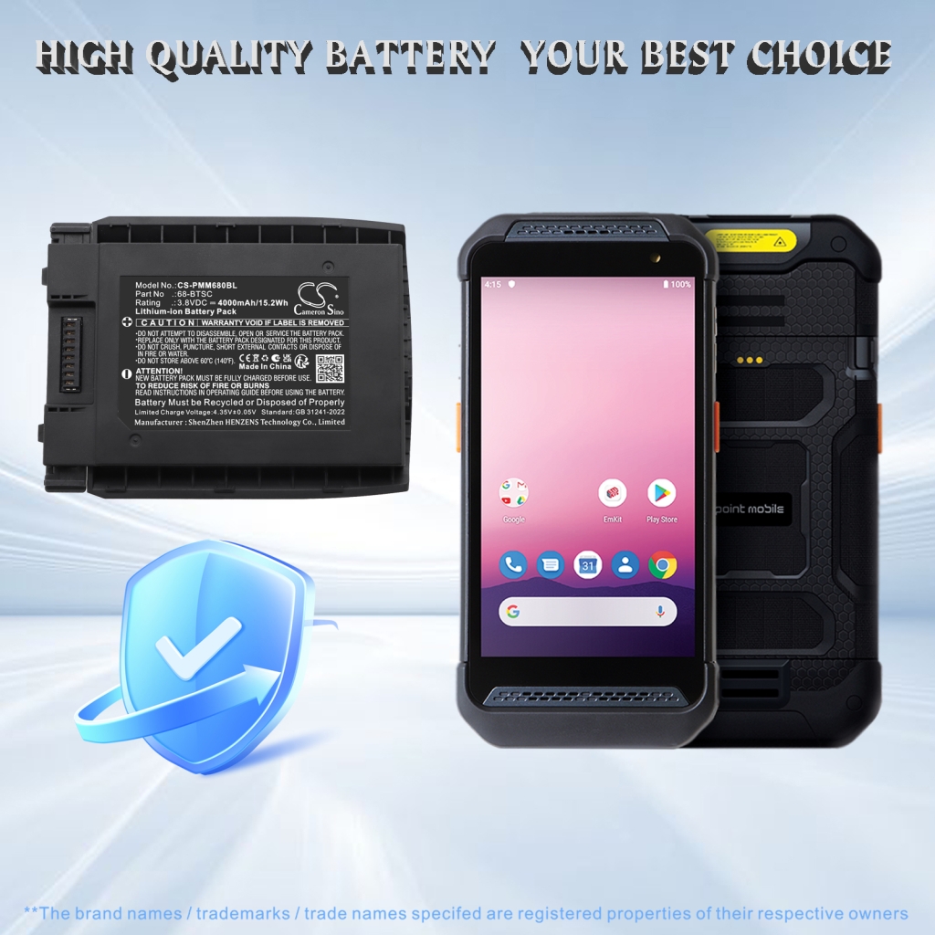 Battery compatible with Point mobile CS-PMM680BL