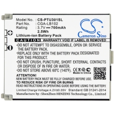 Compatibele batterijvervanging voor Panasonic CGA-LB102