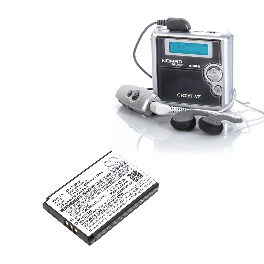 Batterij voor MP3, MP4, PMP Creative CS-R79902SL