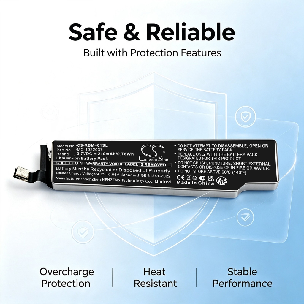 Batteries compatible with Ray-ban Meta Wayfarer Gen1 Wayfarer Gen2 CS-RBM401SL