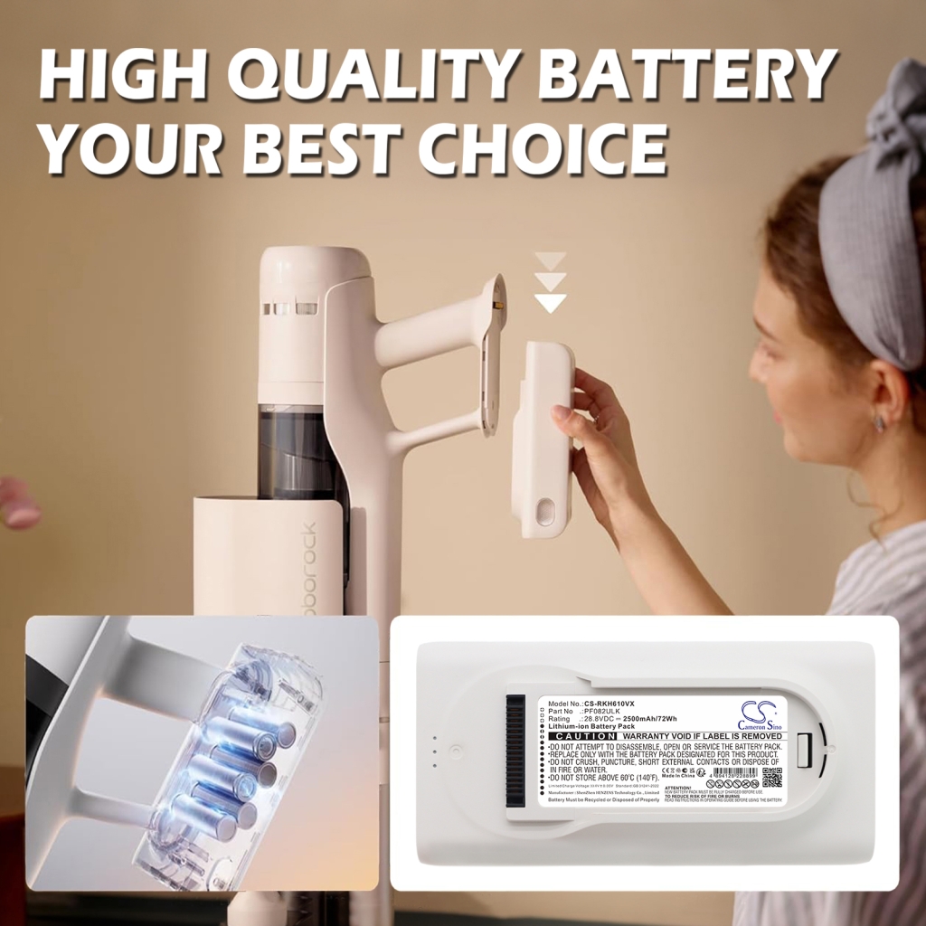 Battery compatible with Roborock CS-RKH610VX