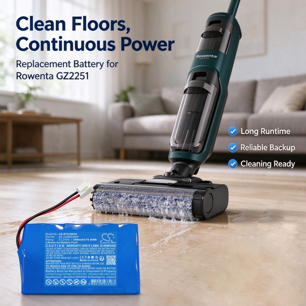 Batteries compatible with Rowenta GF22 series CS-RTZ220VH