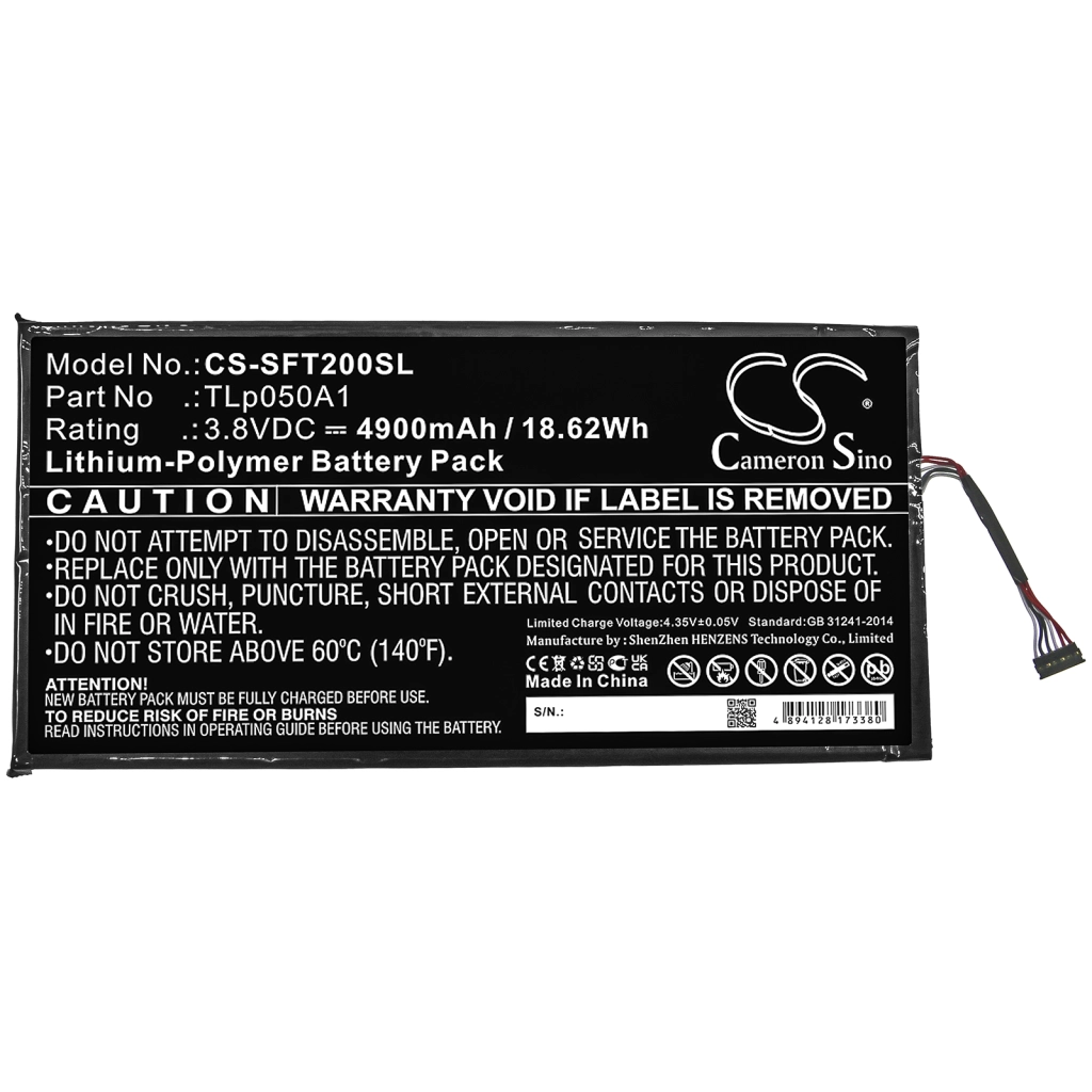 Compatibele batterijvervanging voor Safran TLP050A1