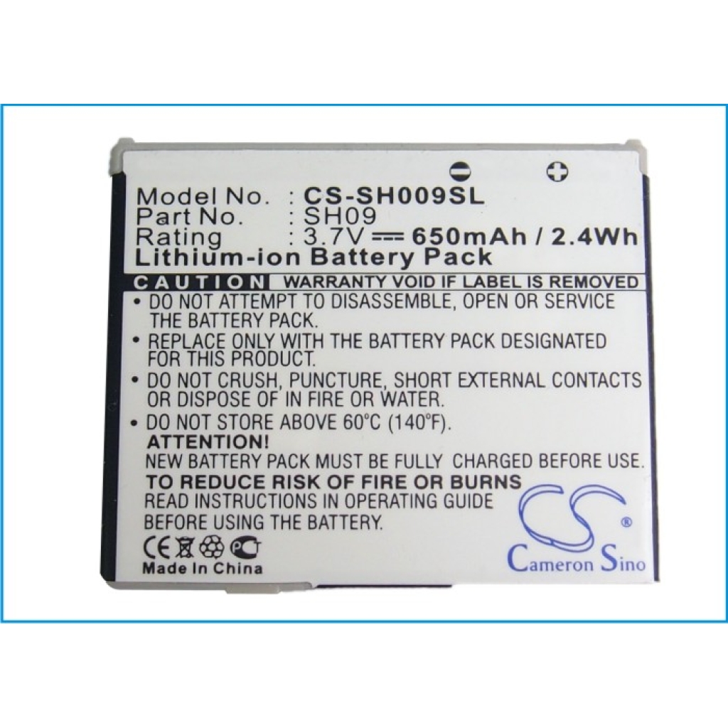 Compatibele batterijvervanging voor Sharp SH09