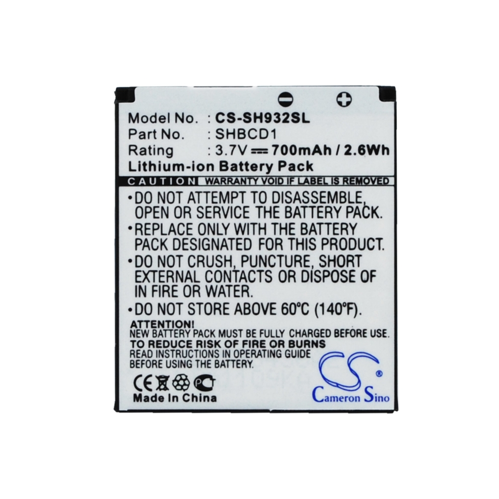 Compatibele batterijvervanging voor Sharp SHBCD1