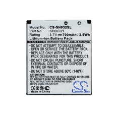 Compatibele batterijvervanging voor Sharp SHBCD1