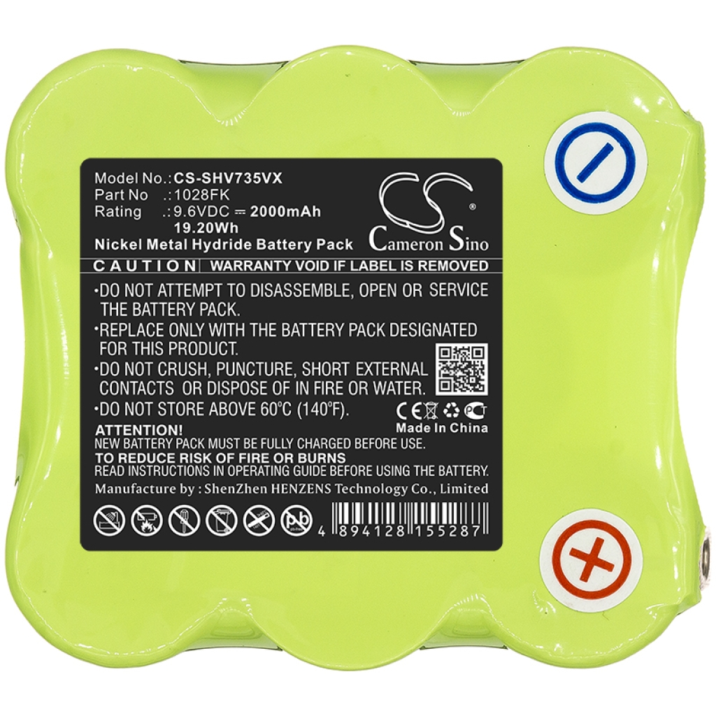 Compatibele batterijvervanging voor Shark 1028FK