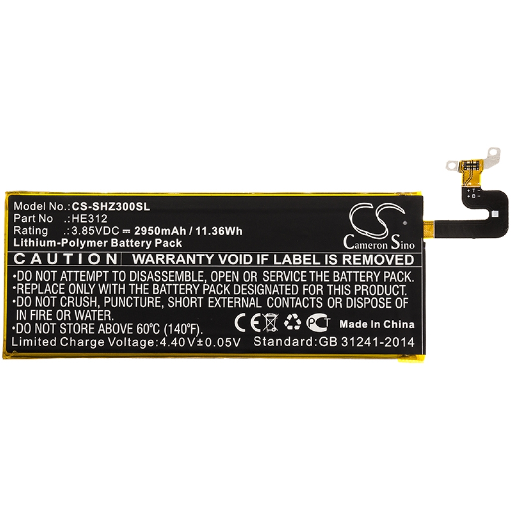 Compatibele batterijvervanging voor Sharp HE312