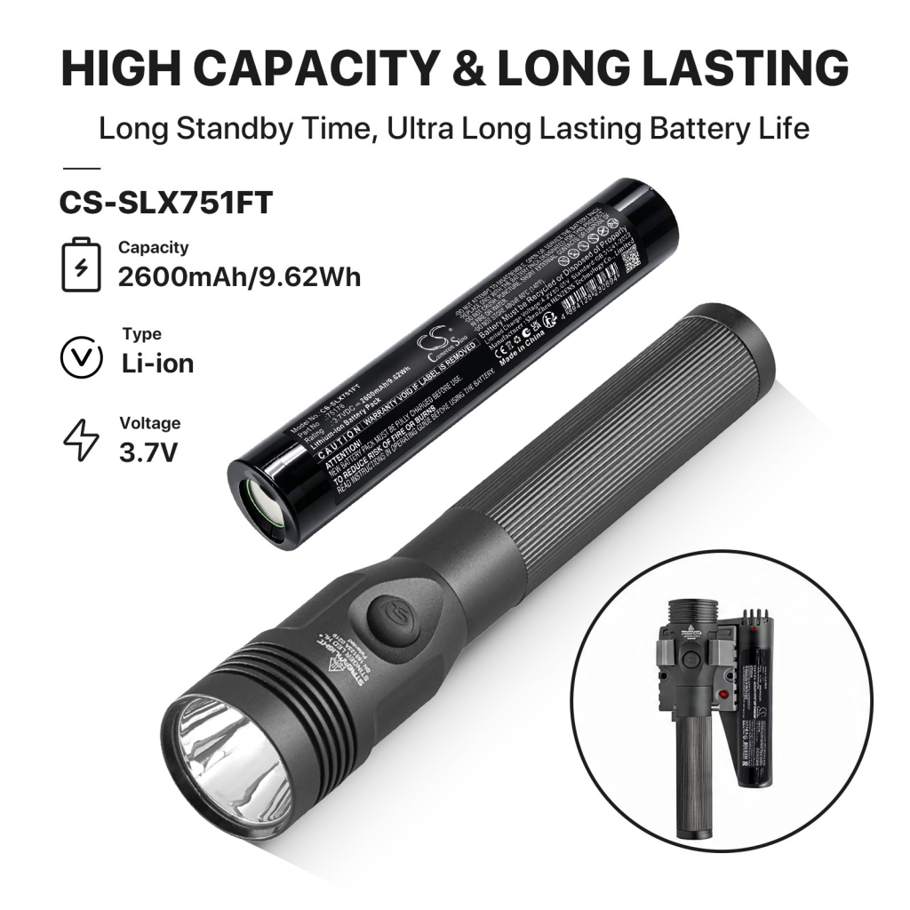 Batterijen compatibel met Streamlight Stinger LED CS-SLX751FT