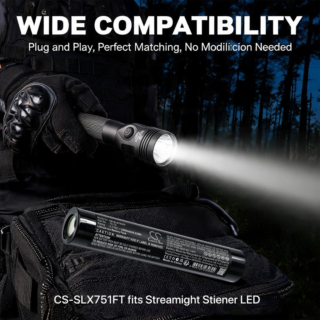 Batterijen compatibel met Streamlight Stinger LED CS-SLX751FT