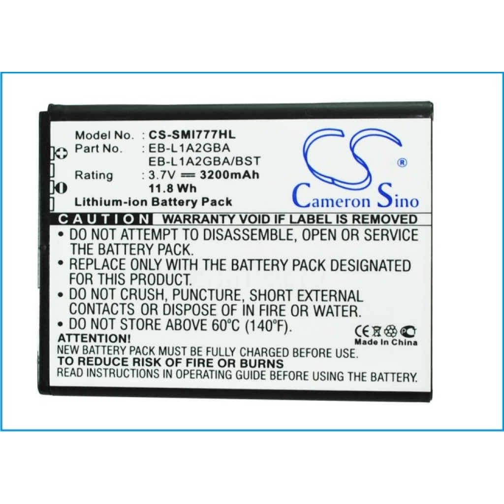 Battery compatible with Samsung AT&T CS-SMI777HL