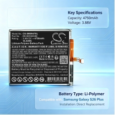 Compatible battery replacement for Samsung EB-BS946ABE,GH82-39124A