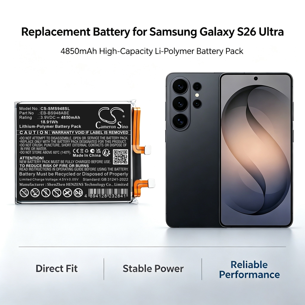 Batterijen compatibel met Samsung Galaxy S26 Ultra CS-SMS948SL