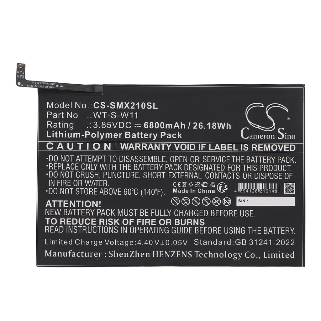 Tablet Battery Samsung CS-SMX210SL