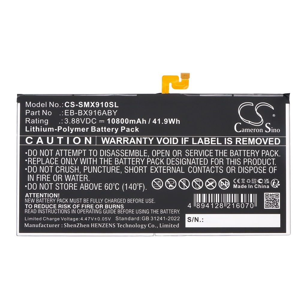 Tablet Battery Samsung CS-SMX910SL