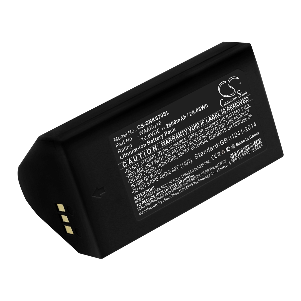 Compatibele batterijvervanging voor Sonel WAAKU18