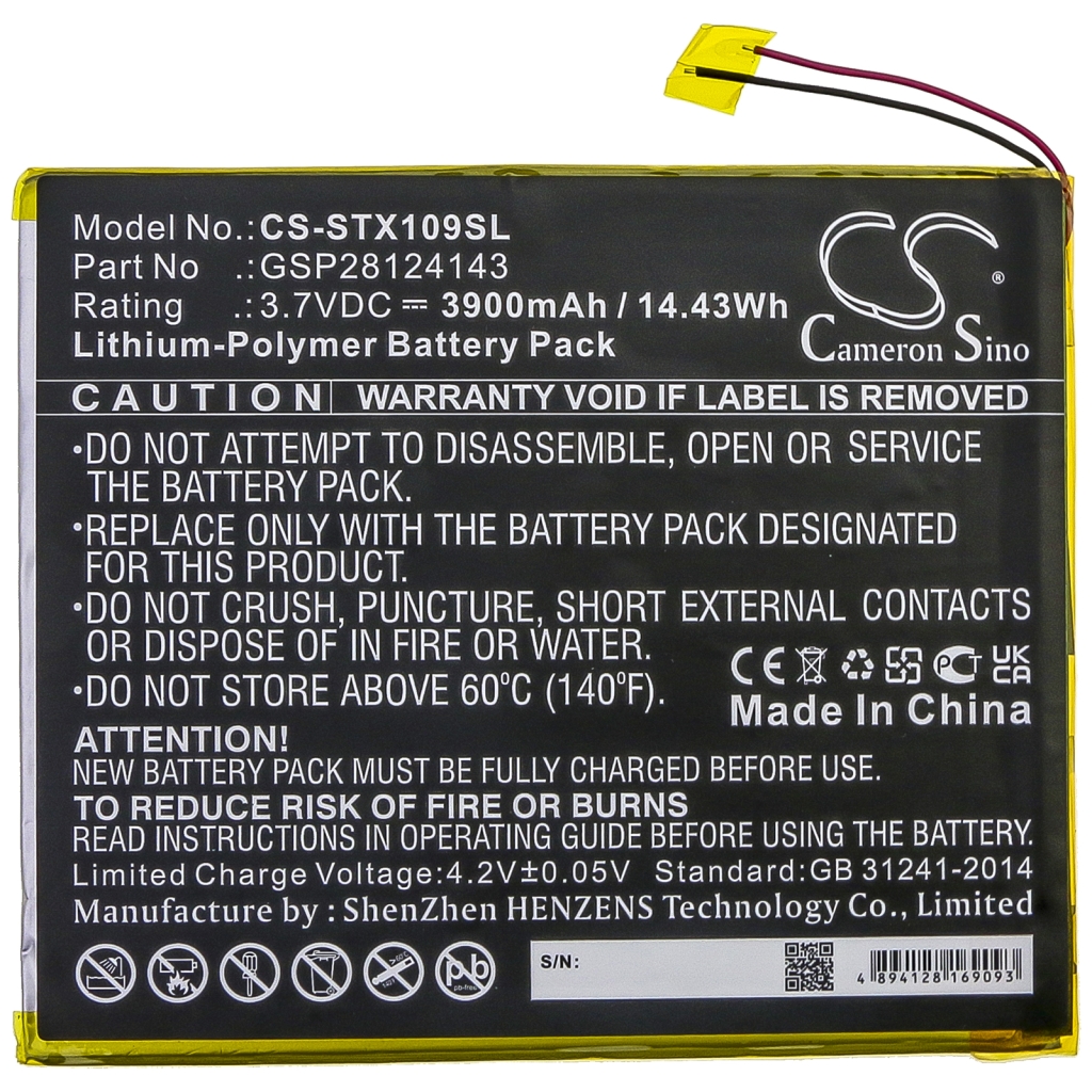 Battery compatible with Smartab CS-STX109SL