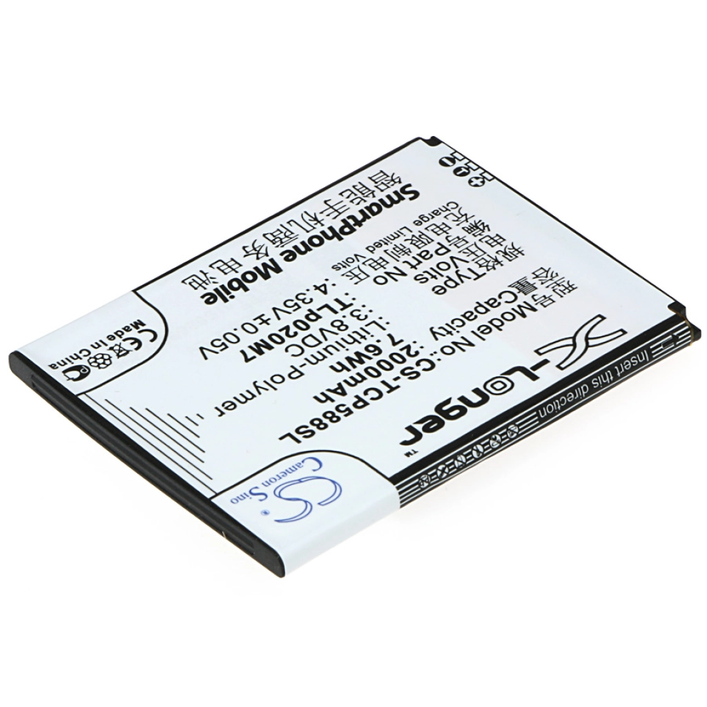 Compatibele batterijvervanging voor TCL TLP020M7