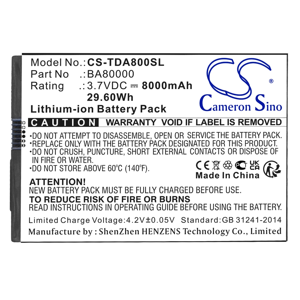 Tablet batterijen Touch dynamic CS-TDA800SL