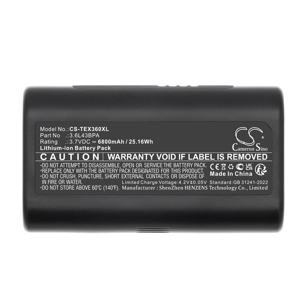 Compatible battery replacement for Texas Instruments 3.6L43BPA