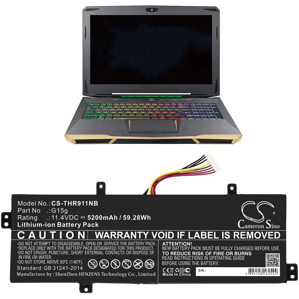Compatibele batterijvervanging voor Thunderobot G15G