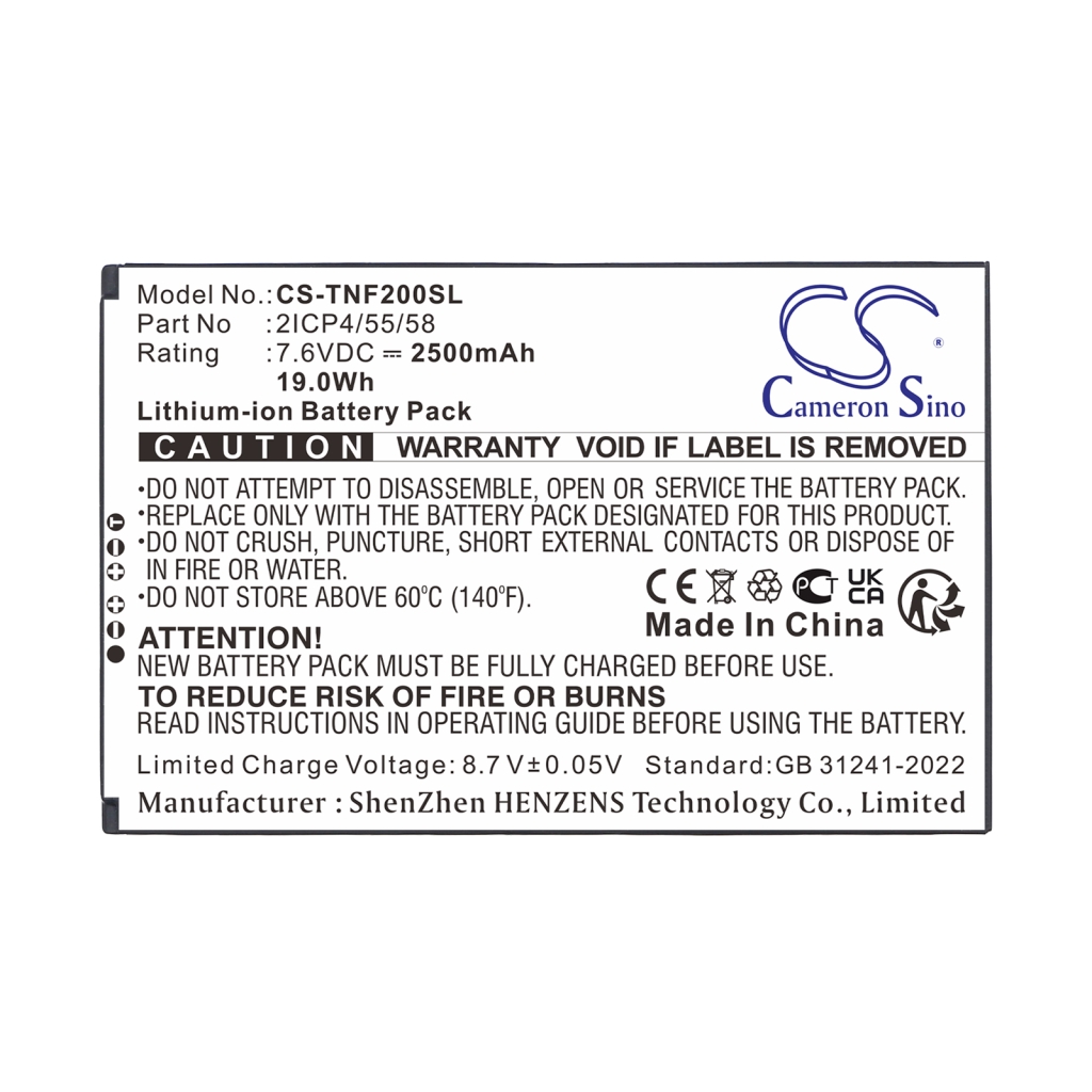 Compatible battery replacement for Feitian 2ICP4/55/58