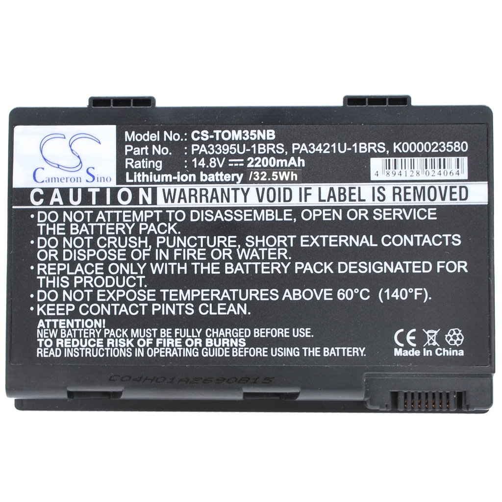 Battery compatible with Toshiba CS-TOM35NB
