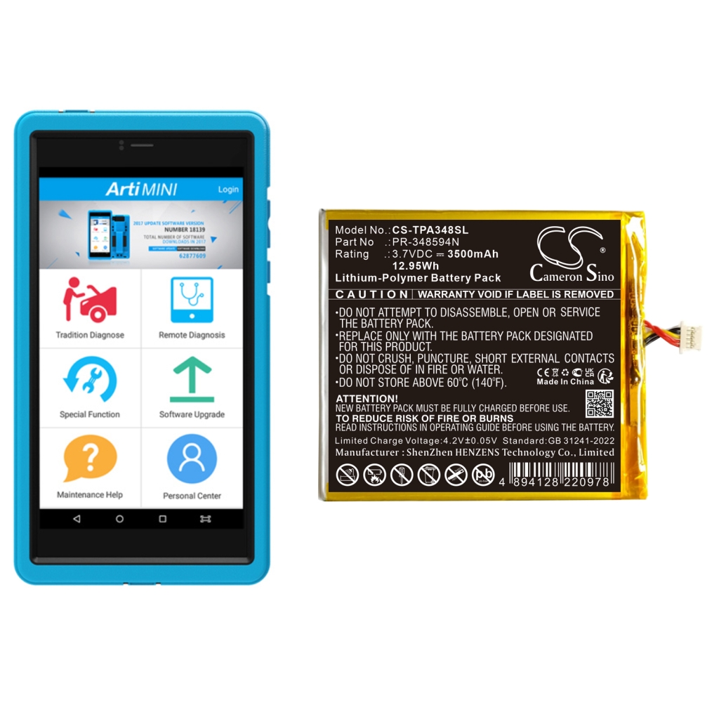 Batterij voor apparatuur Topdon CS-TPA348SL