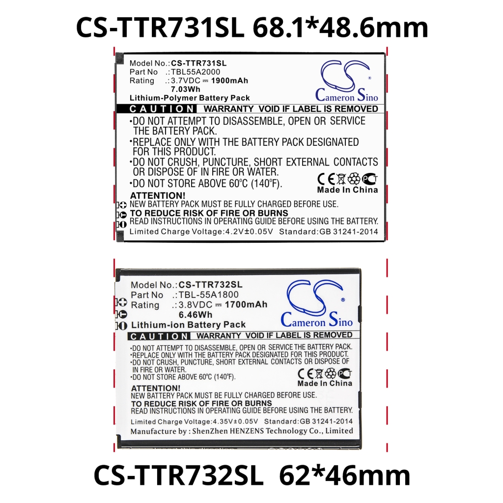 Batterijen Hotspot Batterij CS-TTR731SL