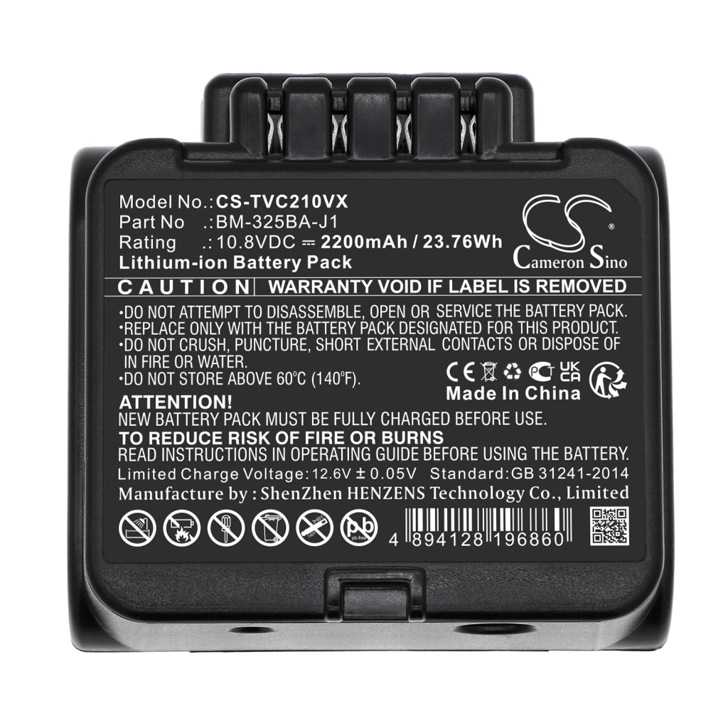 Batterijen voor stofzuigers Toshiba CS-TVC210VX