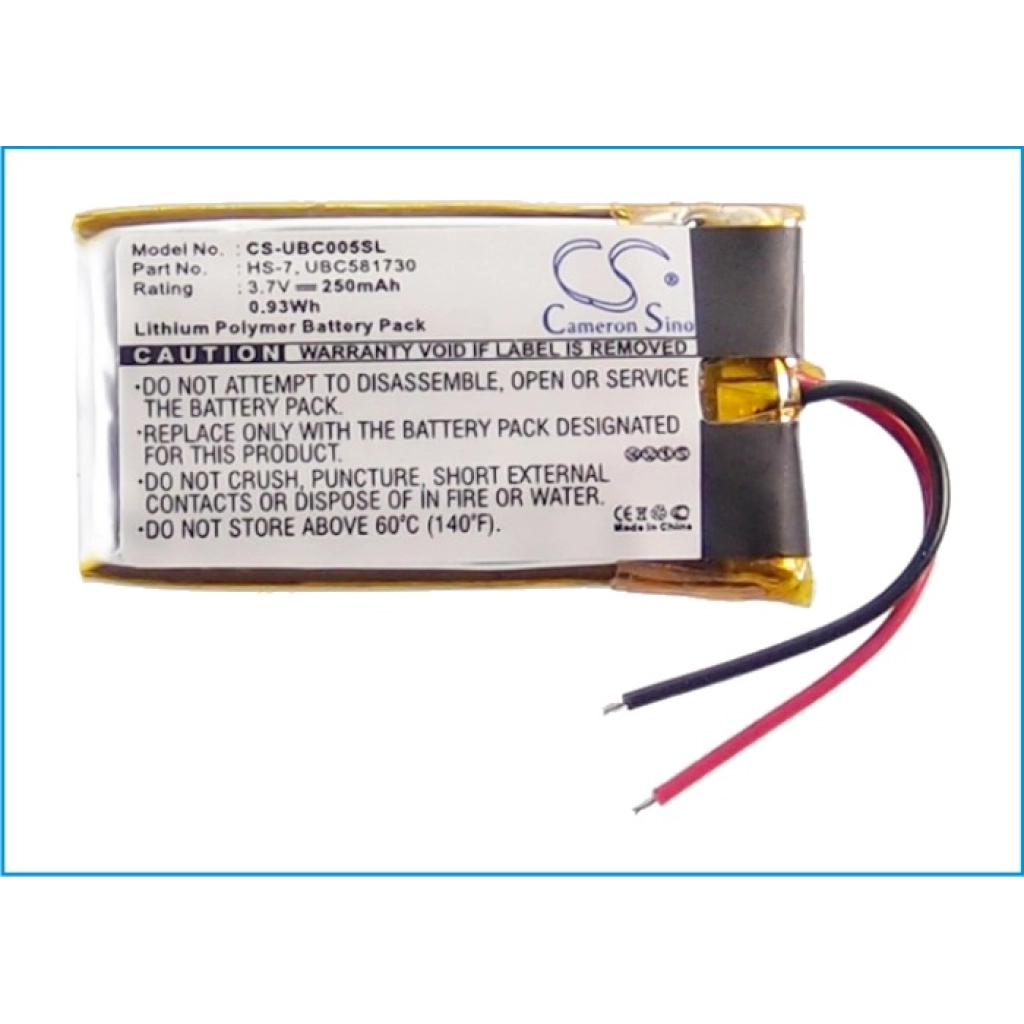 Batterijen Batterij voor draadloze headset CS-UBC005SL