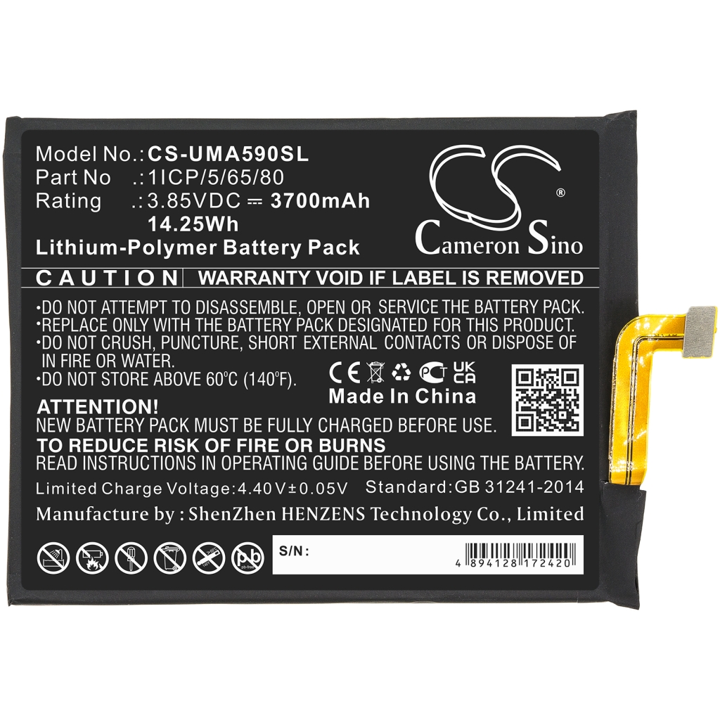 Compatibele batterijvervanging voor Umi 1ICP/5/65/80