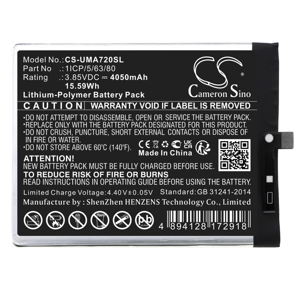 Compatibele batterijvervanging voor Umi 1ICP/5/63/80