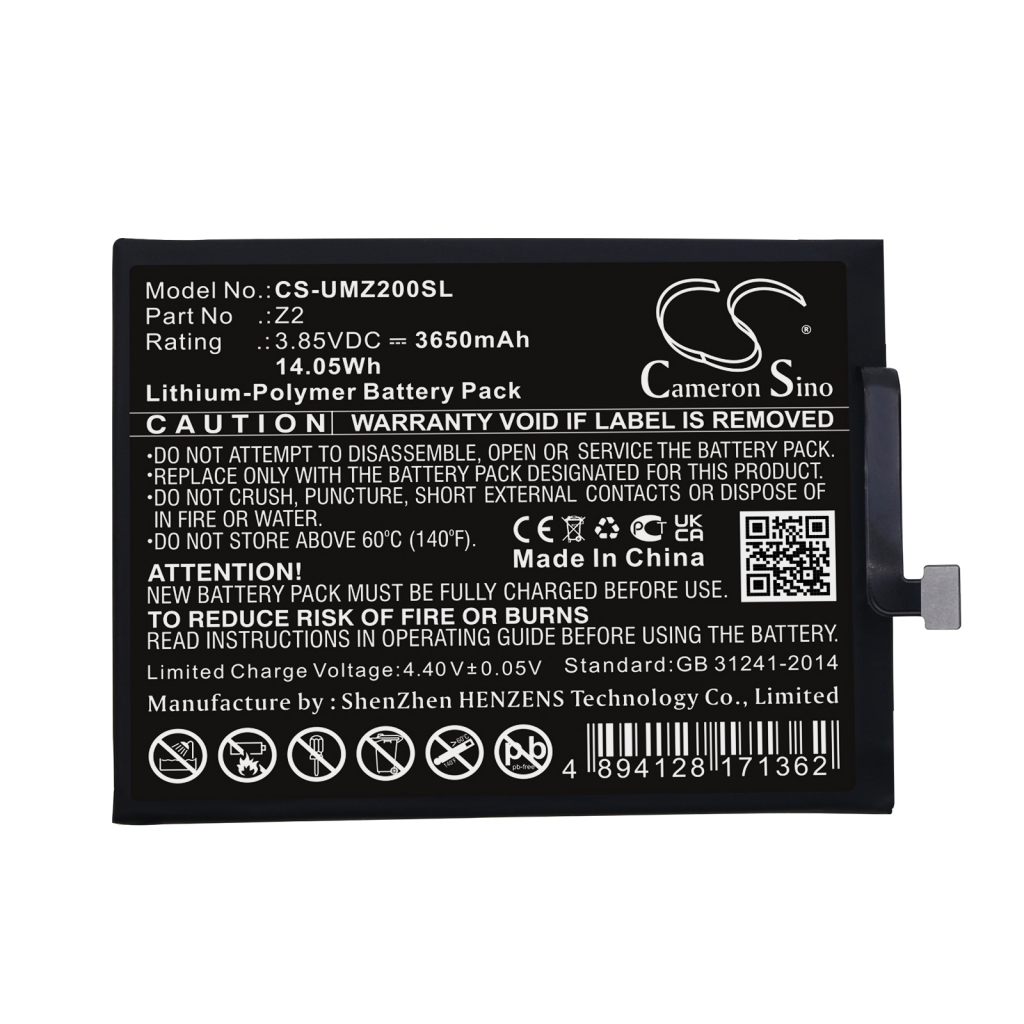 Compatibele batterijvervanging voor Umi Z2