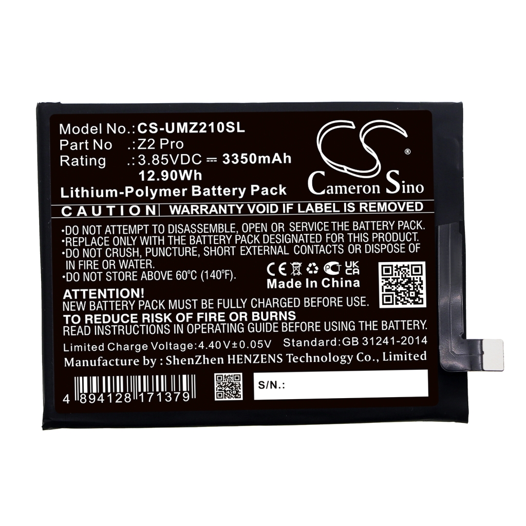 Compatibele batterijvervanging voor Umi Z2 PRO