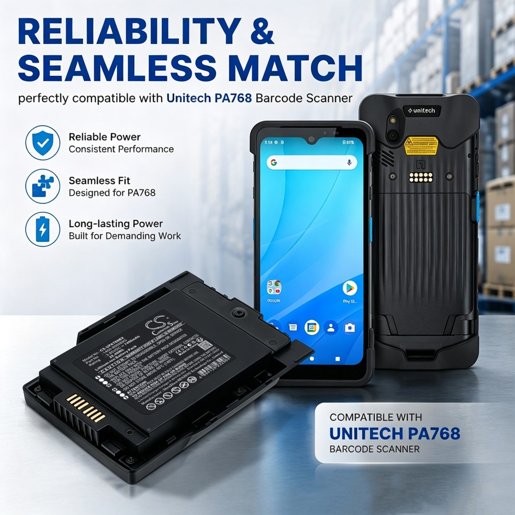 Batteries compatible with Unitech PA768 PA768 Rugged Mobile Computer CS-UPA768BX