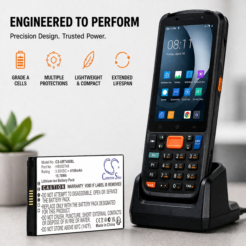 Battery compatible with Urovo CS-URT480BL