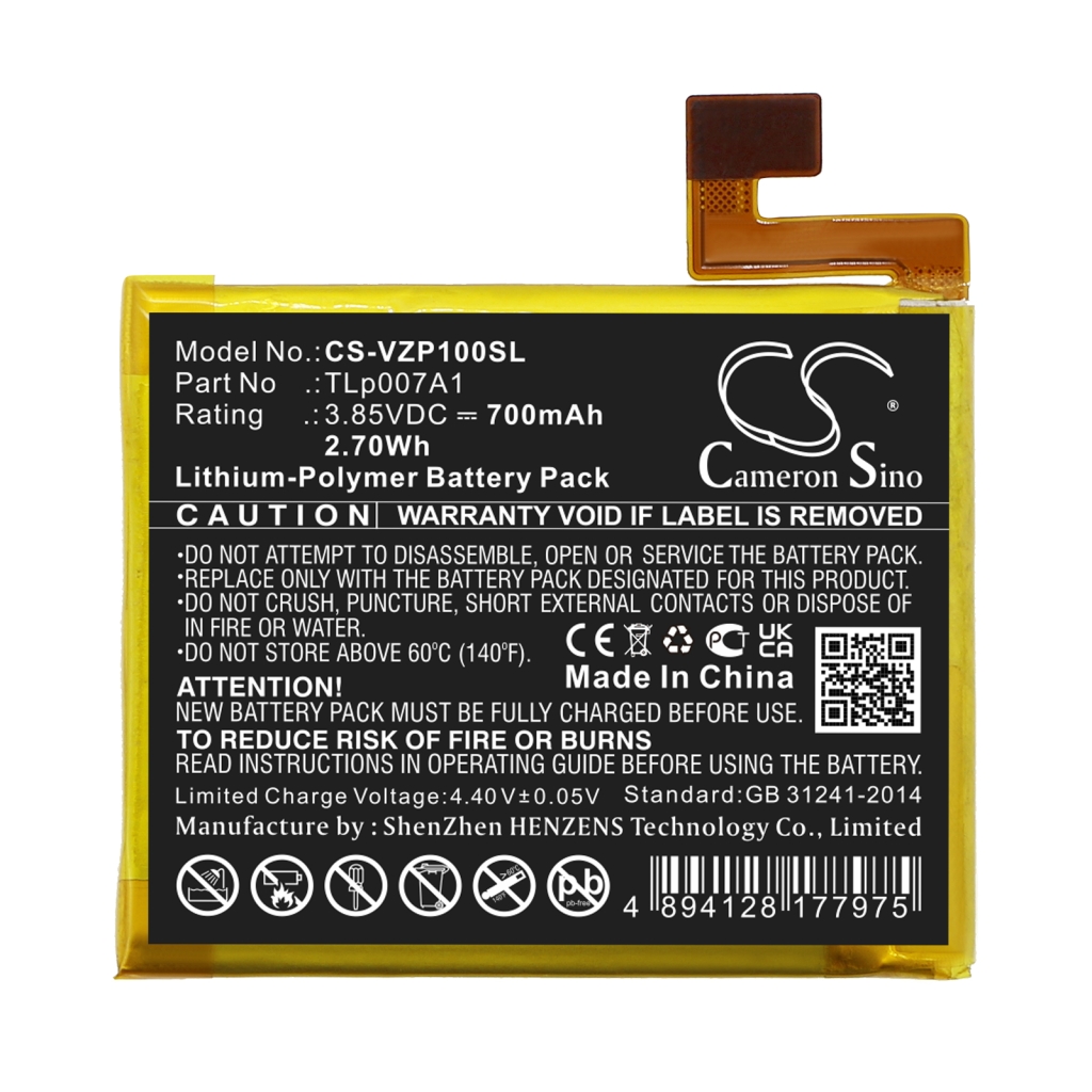 Compatibele batterijvervanging voor Verizon TLP007A1